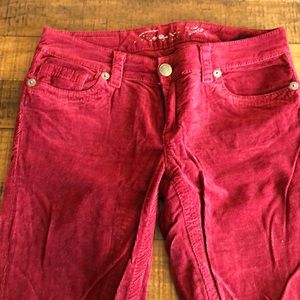 Seven red burgundy corduroy skinny jeans
